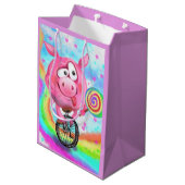 Circusacrobaat Varkenscadeautasche Grappig Medium Cadeauzakje (Achterkant Gekanteld)