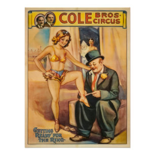 Circusartiesten vintage poster