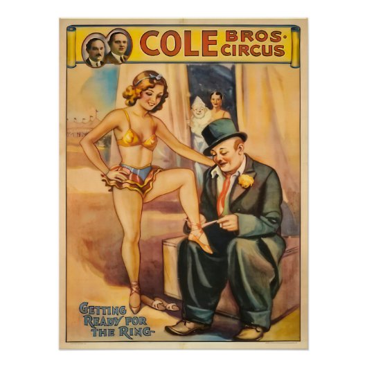 Circusartiesten vintage poster (Voorkant)