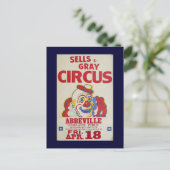 circuscellen & grijze Circus- Briefkaart (Staand voorkant)