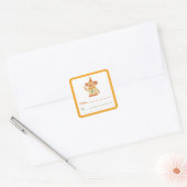 Circusclown-cadeaubelletje Vierkante Sticker (Envelop)