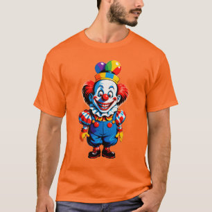 Circusclown Karakter Met Kleurrijk Kostuum T-shirt