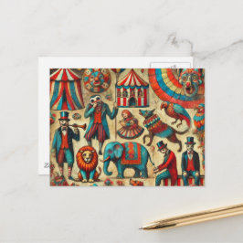  circusdieren collage briefkaart