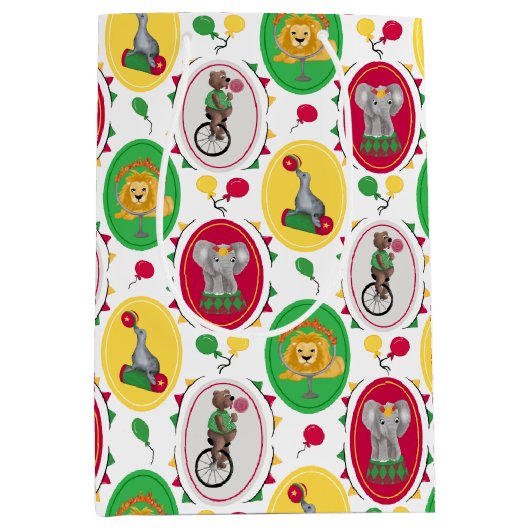 Circusdieren Kinder Schattigee inpakpapier Medium Cadeauzakje (Voorkant)