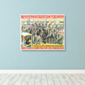 Circusdieren van olifanten en Posters in kooien Canvas Afdruk (Insitu (Houten vloer))
