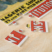 Circusdieren van olifanten en Posters in kooien Legpuzzel (Zijkant)