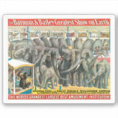 Circusdieren van olifanten en Posters in kooien Sticker (Voorkant)