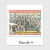 Circusdieren van olifanten en Posters in kooien Sticker (Vel)