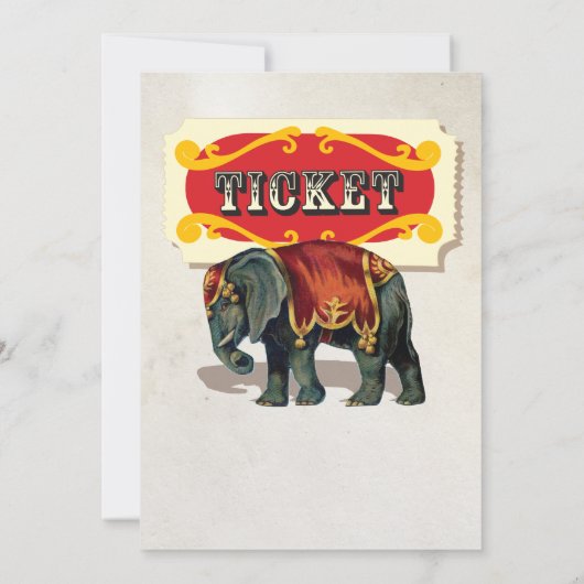  circusdieren verjaardagsfeestjes kaart (Achterkant)