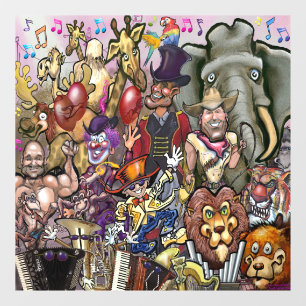 Circusdroom Raamsticker