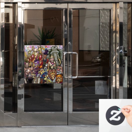 Circusdroom Raamsticker (Kantoordeur)