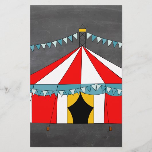 Circusfeest en tent aan één kant blanco op de voor briefpapier (Voorkant)