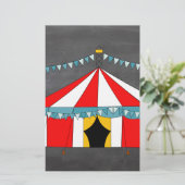 Circusfeest en tent aan één kant blanco op de voor briefpapier (Staand voorkant)