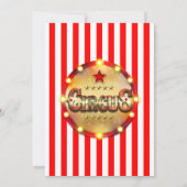 Circusfeest evenement rood wit goud gestreept kaart (Achterkant)