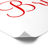 Circusfeest Rood Wit Goud Gestreept Banner Poster (Hoek)