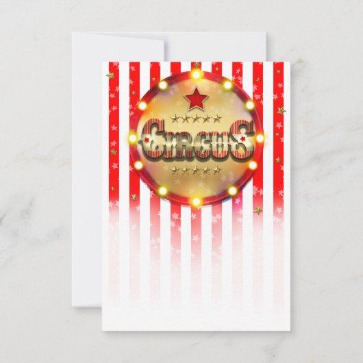 Circusfeest Rood Wit Goud Gestreepte Tafelnummer (Achterkant)