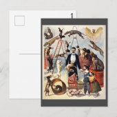 Circushonden, illustratie, briefkaart (Voorkant / Achterkant)