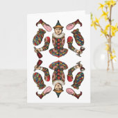 circuskast jongen gelede papierpop kaart (Gele Bloem)