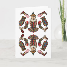 circuskast jongen gelede papierpop kaart