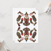 circuskast jongen gelede papierpop kaart (Voorkant / Achterkant in situ)