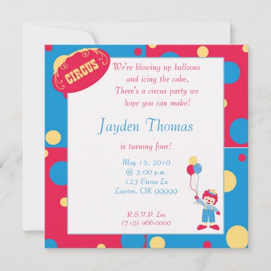 circuskopie, we blazen ballonnen op... kaart (Voorkant)