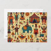  circusmensen collage briefkaart (Voorkant / Achterkant)