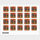circusolifant vierkante sticker (Vel)