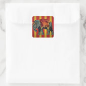 circusolifant vierkante sticker (Tas)