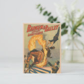 Circuspaard springt door een vlammende hoepel briefkaart (Staand voorkant)