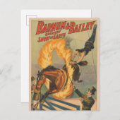 Circuspaard springt door een vlammende hoepel briefkaart (Voorkant / Achterkant)