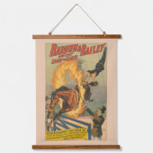 Circuspaard springt door een vlammende hoepel hangend wandkleed (Voorkant)