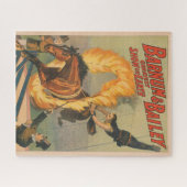 Circuspaard springt door een vlammende hoepel legpuzzel (Horizontaal)