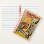 Circuspaard springt door een vlammende hoepel notitieboek (Binnen)