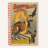 Circuspaard springt door een vlammende hoepel notitieboek (Voorkant)