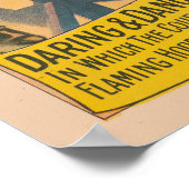 Circuspaard springt door een vlammende hoepel poster (Hoek)