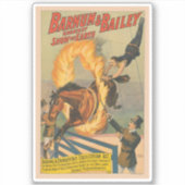 Circuspaard springt door een vlammende hoepel sticker (Voorkant)