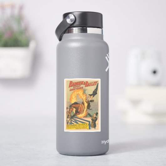 Circuspaard springt door een vlammende hoepel sticker (HydroFlask)
