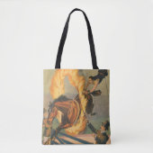 Circuspaard springt door een vlammende hoepel tote bag (Voorkant)