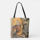 Circuspaard springt door een vlammende hoepel tote bag (Achterkant)