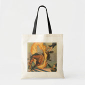 Circuspaard springt door een vlammende hoepel tote bag (Voorkant)