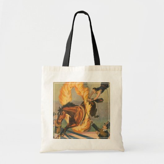 Circuspaard springt door een vlammende hoepel tote bag (Voorkant)