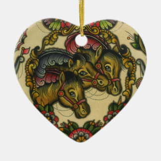 circuspaarden keramisch ornament