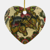 circuspaarden keramisch ornament (Achterkant)