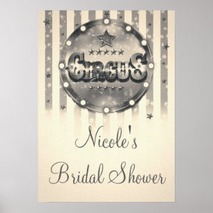 Circusposter met vintage strepen en strepen feestb poster