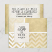 Circusposter Stijl - Ombre Chevron Streep Zig Zag Save The Date (Voorkant / Achterkant)