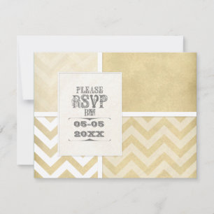 Circusposter Stijl - Ombre Chevron Streep Zig Zag Save The Date