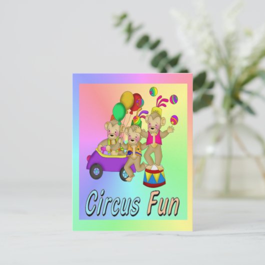 circuspret briefkaart (Staand voorkant)