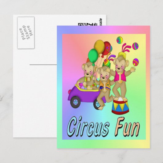 circuspret briefkaart (Voorkant / Achterkant)