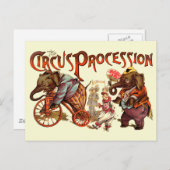 Circusprocessie olifant Antiek kunst Briefkaart (Voorkant / Achterkant)