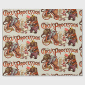 Circusprocessie olifant Antiek kunst Cadeaupapier (Vlak)